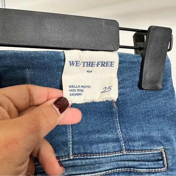 NWT Free People Bella Moto Mid Rise Skinny Jeans - Picture 7 of 8